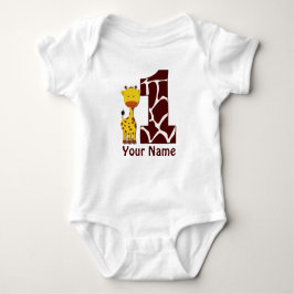 Body Para Bebé Giraffe First BIrthday Shirt
