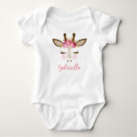 Giraffe floral de oro rosado personalizada