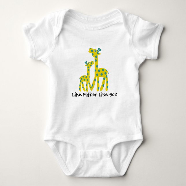 Body Para Bebé Giraffe Padre Son Personalizable Texto (Anverso)