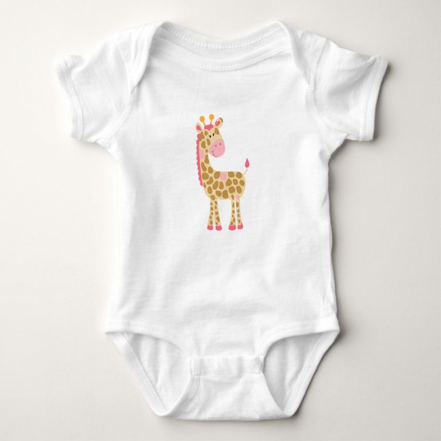 Body Para Bebé Giraffe rosa Baby Bodysuit (Anverso)