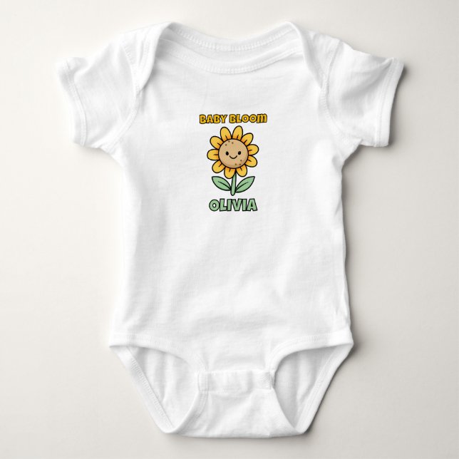 Body Para Bebé Girasol Sonriente Personalizado (Anverso)