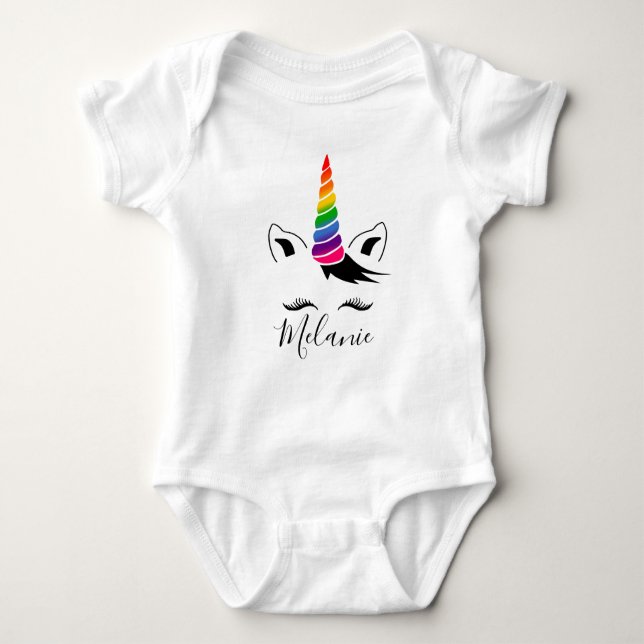 Body Para Bebé Glam Rainbow Unicorn (Anverso)