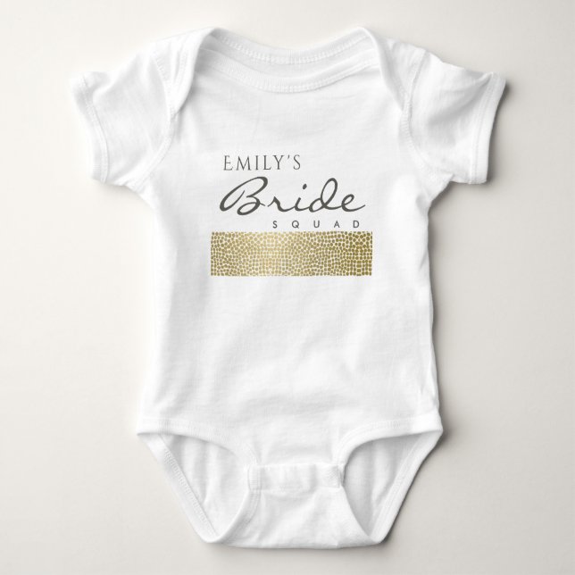 BODY PARA BEBÉ GLAMOROUS GOLD BLANCO MOSAICO BRIDE SQUAD MONOGRAM (Anverso)