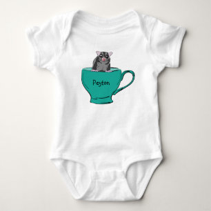 Body Para Bebé Glider de azúcar personalizado en una taza verde