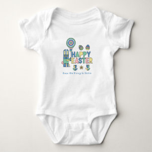 Body Para Bebé Globo de conejo de Pascua feliz – Personalizado li