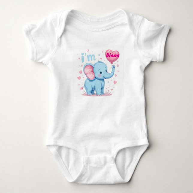 Body Para Bebé Globo de elefante bebé (Anverso)