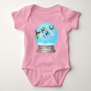 Body Para Bebé Globo de nieve de koala oso rosa azul niña