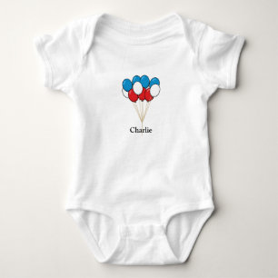 Body Para Bebé Globos patrióticos de Blue White Red Personaliza