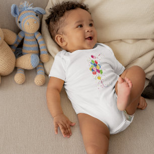 Body Para Bebé Globos y cintas de Fiesta de la celebración colori