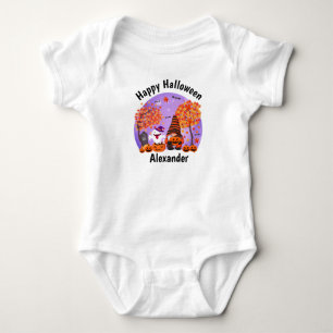 Body Para Bebé Gnome De Halloween Y Fantasma Con Texto