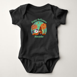 Body Para Bebé Gnome De Halloween Y Fantasma Con Texto