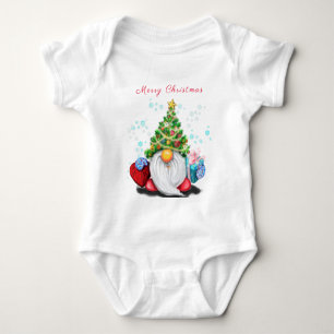 Body Para Bebé Gnome lindo con Gorra y regalo de árbol de Navida