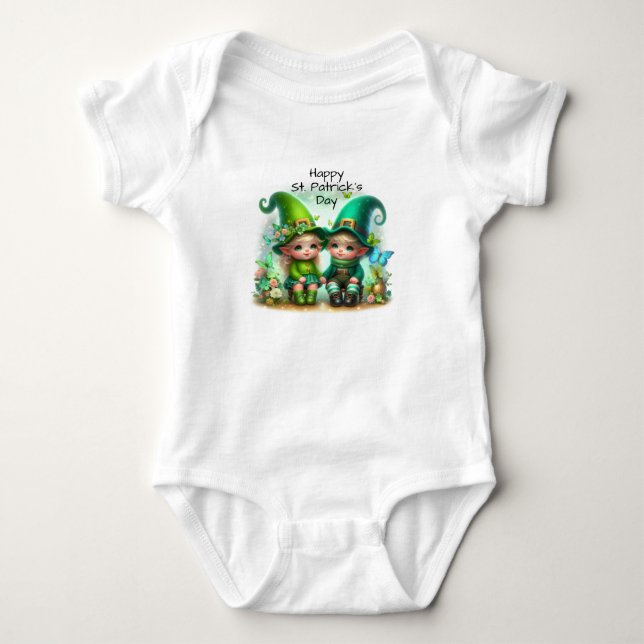 Body Para Bebé Gnomes de bebé del Día de San Patricio (Anverso)
