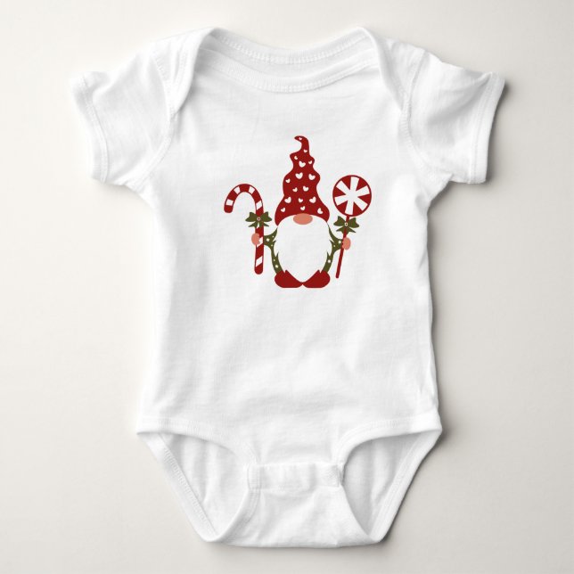 Body Para Bebé Gnomo de Navidad (Anverso)