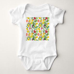 Body Para Bebé gnomos escandinavos: acuarela floral de primavera.