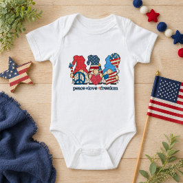 Body Para Bebé Gnomos Patrióticos Boho