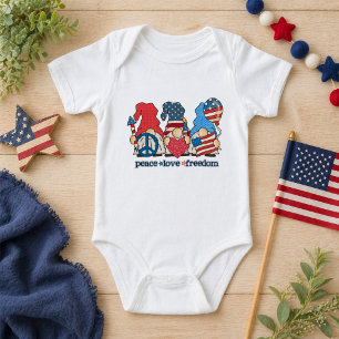 Body Para Bebé Gnomos Patrióticos Boho