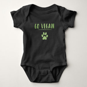 Body Para Bebé Go Vegan Animal Paw Faux Green Purpurina Typograph