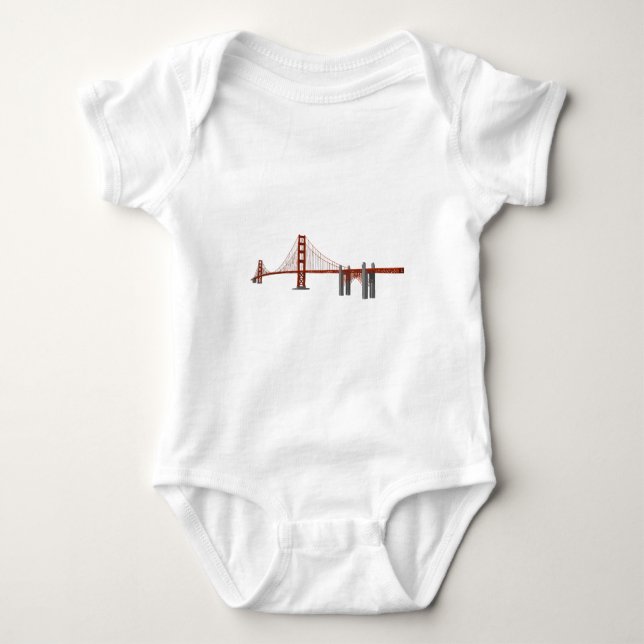 Body Para Bebé Golden Gate Bridge: Modelo 3D: (Anverso)