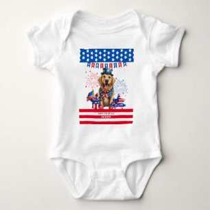 Body Para Bebé Golden Retriever Feliz 4 De Julio De La Independen