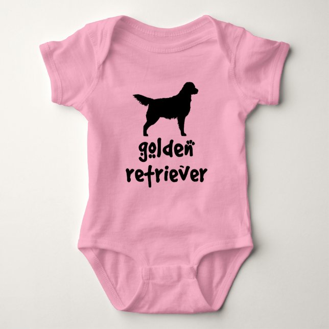 Body Para Bebé Golden retriever fresco del texto (Anverso)