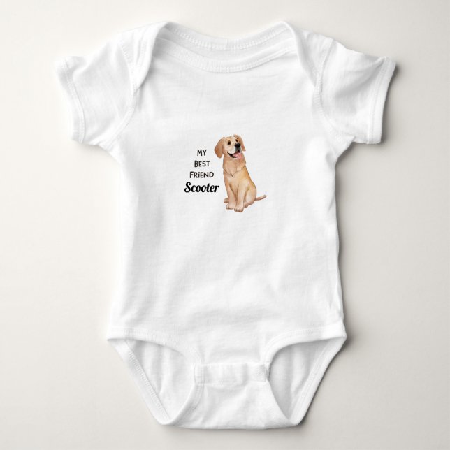 Body Para Bebé Golden Retriever My Best Friend Custom Name (Anverso)