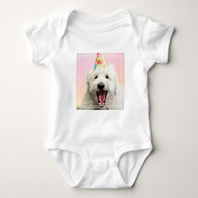 Body Para Bebé Goldendoodle Con Fiesta Gorra (Anverso)