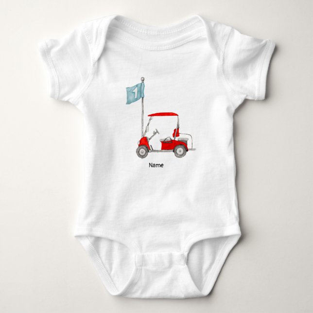 Body Para Bebé Golf fiesta de golf de 1 cumpleaños (Anverso)