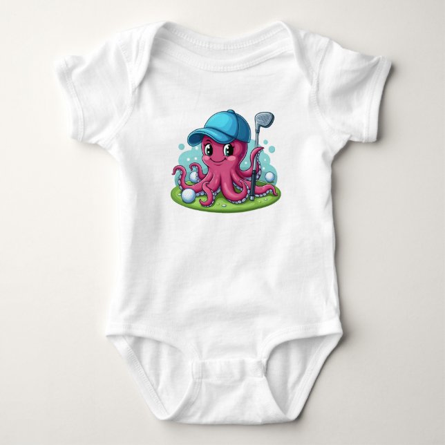 Body Para Bebé Golfer Octopus (Anverso)