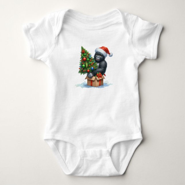Body Para Bebé Gorila de Navidades deslumbrantes (Anverso)