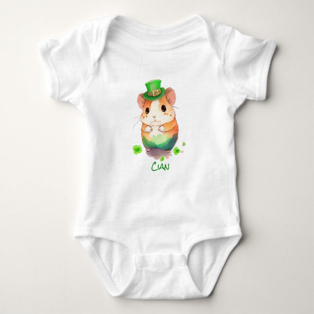 Body Para Bebé Gorra de Leprechauns de Ratón Cute 1st St. Patrick (Anverso)