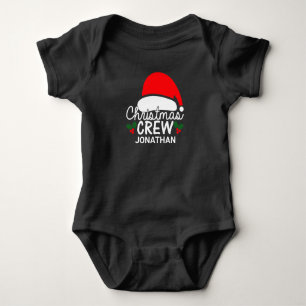 Body Para Bebé Gorra de Santa de tripulación de Navidad personali