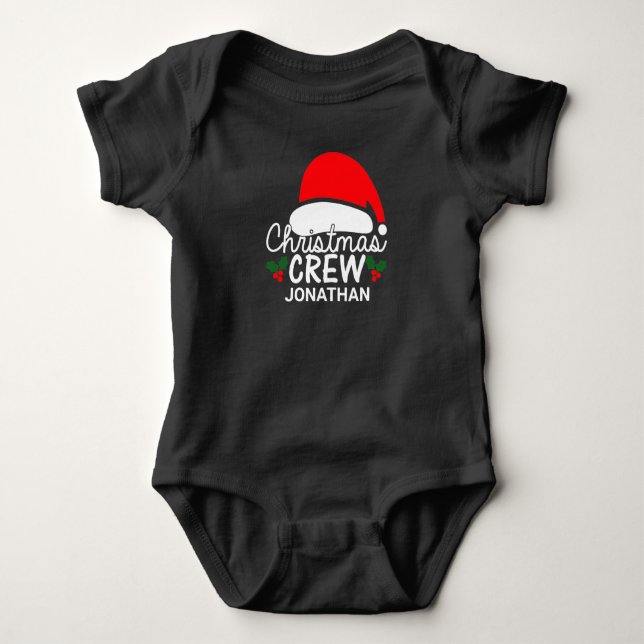 Body Para Bebé Gorra de Santa de tripulación de Navidad personali (Anverso)