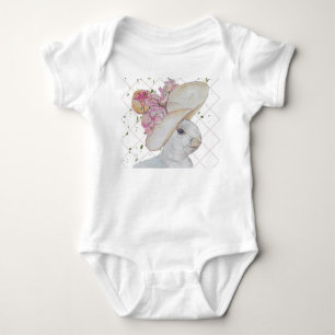 Body Para Bebé Gorra floral Bunny arte Traje para bebé
