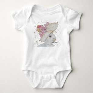 Body Para Bebé Gorra floral Bunny arte Traje para bebé