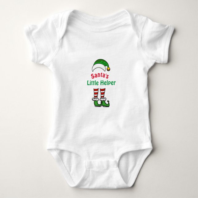 Body Para Bebé Gorra y leggings del pequeño ayudante de Santa Ele (Anverso)