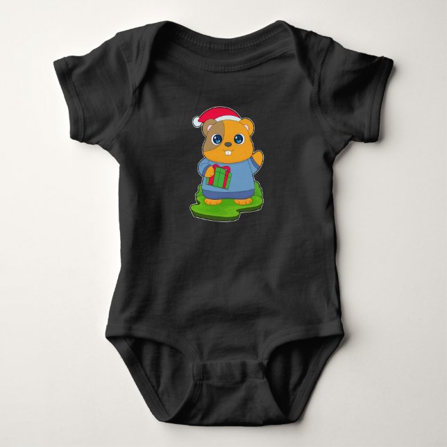 Body Para Bebé Gorrito de Santa navideño para hámster (Anverso)