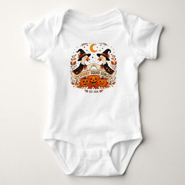 Body Para Bebé Gorros de bruja de gansos lindos de Halloween  (Anverso)
