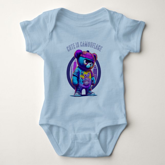 Body Para Bebé Gótico Grin Protocol 50x50 edición 001 (Anverso)