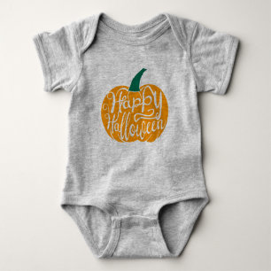 Body Para Bebé Grabación feliz de Halloween con calabaza tallada