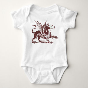Body Para Bebé Grabado de dragones - Marrón oscuro