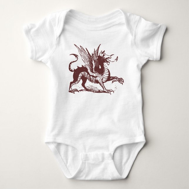 Body Para Bebé Grabado de dragones - Marrón oscuro (Anverso)