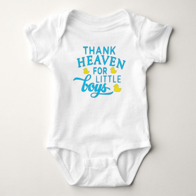 Body Para Bebé Gracias al cielo por el traje de niño (Anverso)