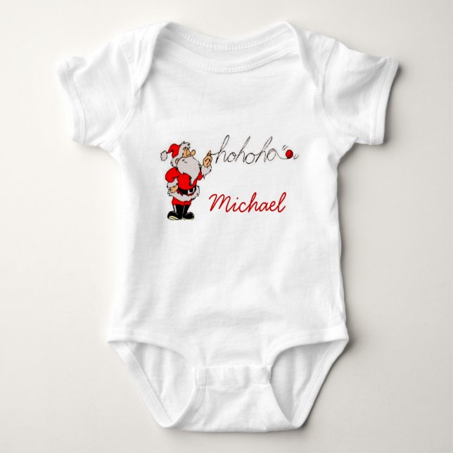 Body Para Bebé Graciosa camiseta bebé personalizada de Santa (Anverso)