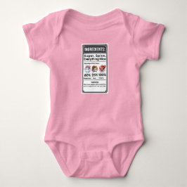 Body Para Bebé Graciosa etiqueta de ingrediente Chica simple Hall