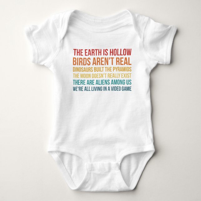 Body Para Bebé Graciosa teoría de conspiración de dinosaurios pla (Anverso)