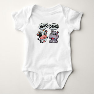 Body Para Bebé Graciosa vaca e Hippo Duo - Moo Deng