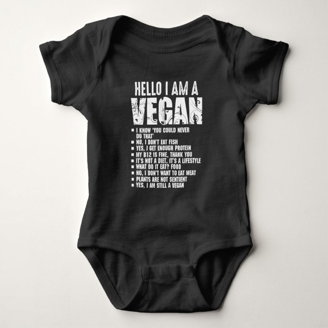 Body Para Bebé "Gracioso Activismo Veganism Atleta Pro Vegan" (Anverso)