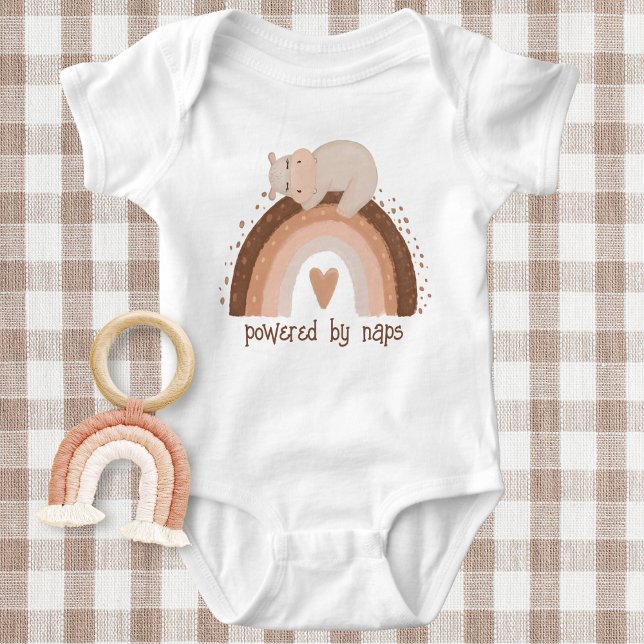 Body Para Bebé Gracioso alimentado por Naps durmiendo Hippo (Subido por el creador)