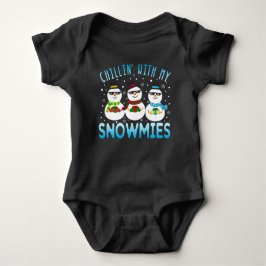 Body Para Bebé Gracioso Chillin' Con Mis Navidades Snowmies